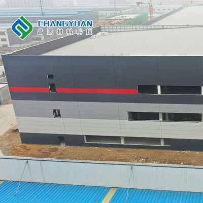 Panel Logam Dinding Tirai Empat Alur 50/75 / 100mm Panel Dinding Pu