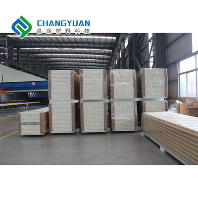 50mm PU Panel Dinding Sandwich Panel Insulasi Struktural Poliuretan Ringan
