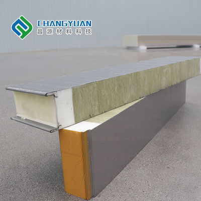 Panel Dinding Sandwich PU Tahan Air 200mm Panel Sandwich Pu Dekoratif