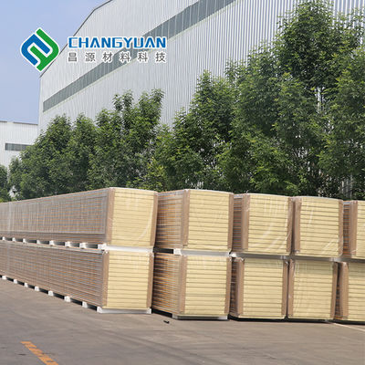 Panel Dinding Sandwich PU Tahan Air 200mm Panel Sandwich Pu Dekoratif