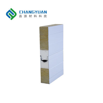 Panel Dinding Sandwich PU/Rockwool Tahan Api Ringan Ketebalan 50/75/100mm