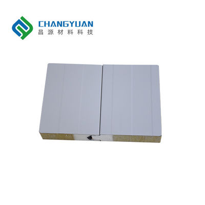 Panel Dinding Sandwich PU/Rockwool Tahan Api Ringan Ketebalan 50/75/100mm