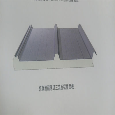 50/100/150/200mm PU/PU Rock Wool/PU Glass Wool Terisolasi Waterproof PU Roof Panel