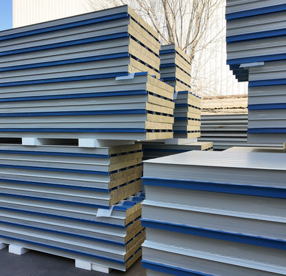 Silicon Rock Core Fireproof Sandwich Panel Wall untuk Bangunan Berkelanjutan