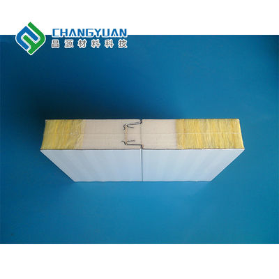 Panel Dinding Sandwich Rock Wool 75mm Tahan Api Solusi Sempurna untuk Isolasi Bangunan