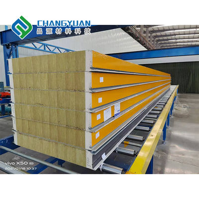 Panel Dinding Sandwich Rock Wool 75mm Tahan Api Solusi Sempurna untuk Isolasi Bangunan
