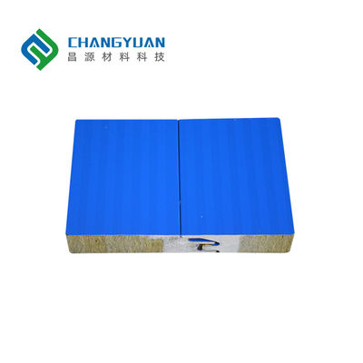 Panel Dinding Sandwich Rock Wool 75mm Tahan Api Solusi Sempurna untuk Isolasi Bangunan