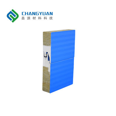 Panel Dinding Sandwich Rock Wool 75mm Tahan Api Solusi Sempurna untuk Isolasi Bangunan