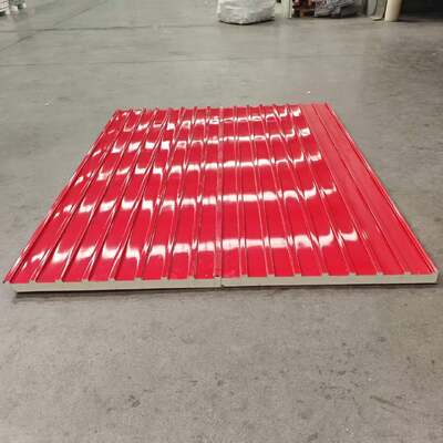 Panel atap tahan api sandwich pu dekoratif Panel pelapis atap logam eksterior Panel sandwich dinding besar